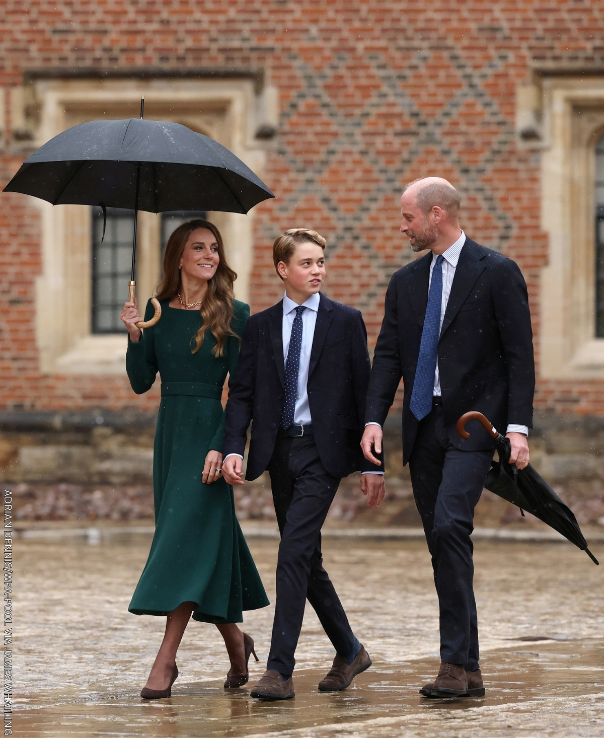 Kate Middleton Wears Elegant Green Emilia Wickstead Dress for Prince George’s First Day at Eton